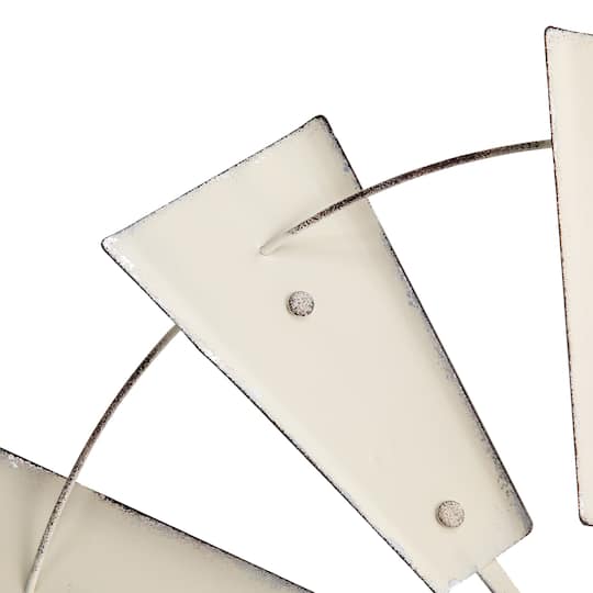 Glitzhome® 22" Beige Metal Wind Spinner Wall Décor